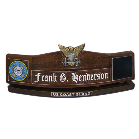 USCG Officer Insignia Desk Nameplate .